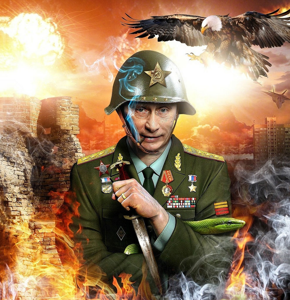Владимир Владимирович Путин, карикатура, в военной форме, скачать фото, прикол