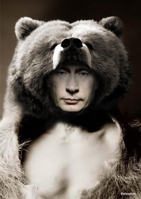 Владимир Владимирович Путин в медвежьей шкуре, фотошоп, Путин-медведь, скачать фото, президент России
