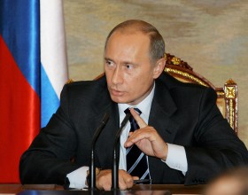 Путин на фоне российского флага, президент, Россия, скачать фото